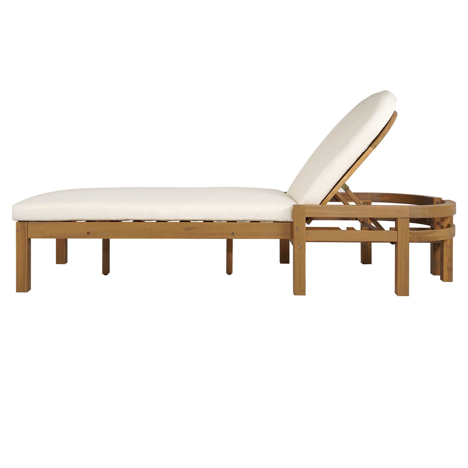 5-Position Adjustable Outdoor Chaise Lounge with Arched Backrest by Leisure Zone - Image 25