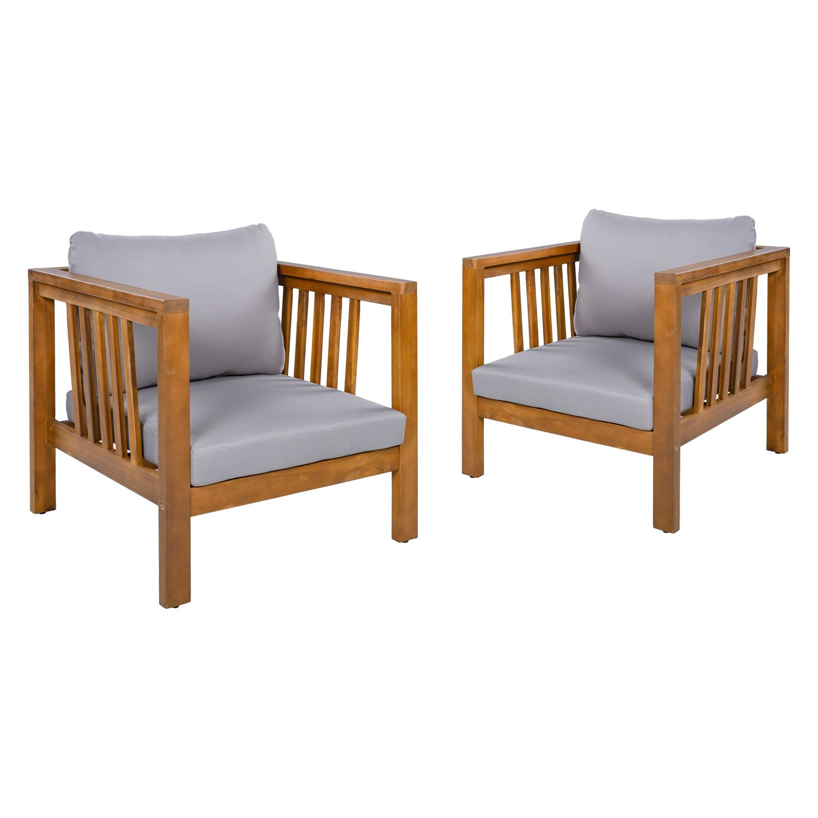 Outdoor Acacia Club Chair with Square Arms by Leisure Zone - Image 23