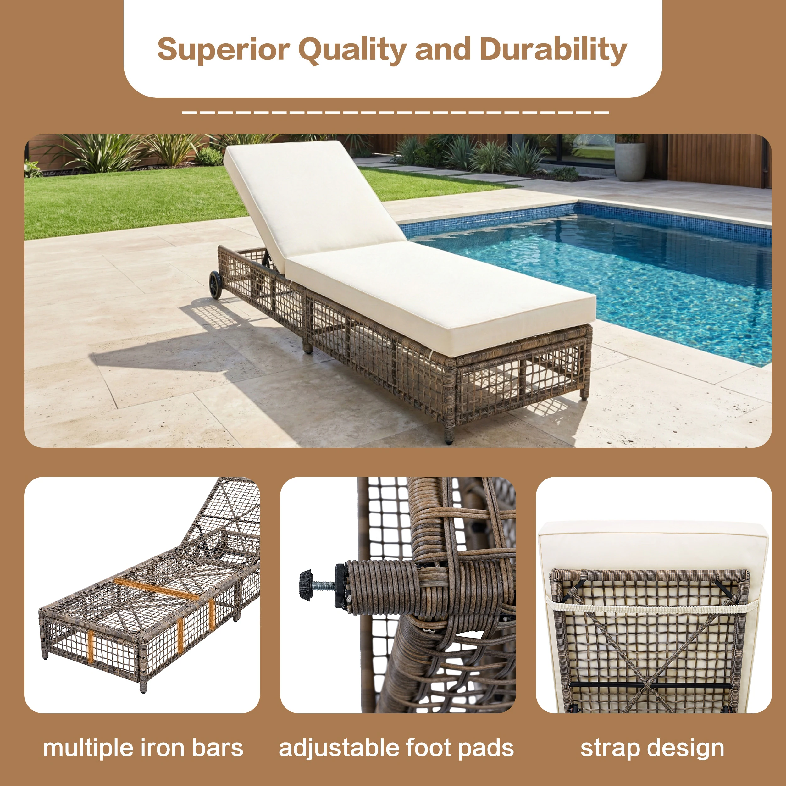 Luxurious Rattan Outdoor Lounge Chair Set of 2 by Leisure Zone - Image 24