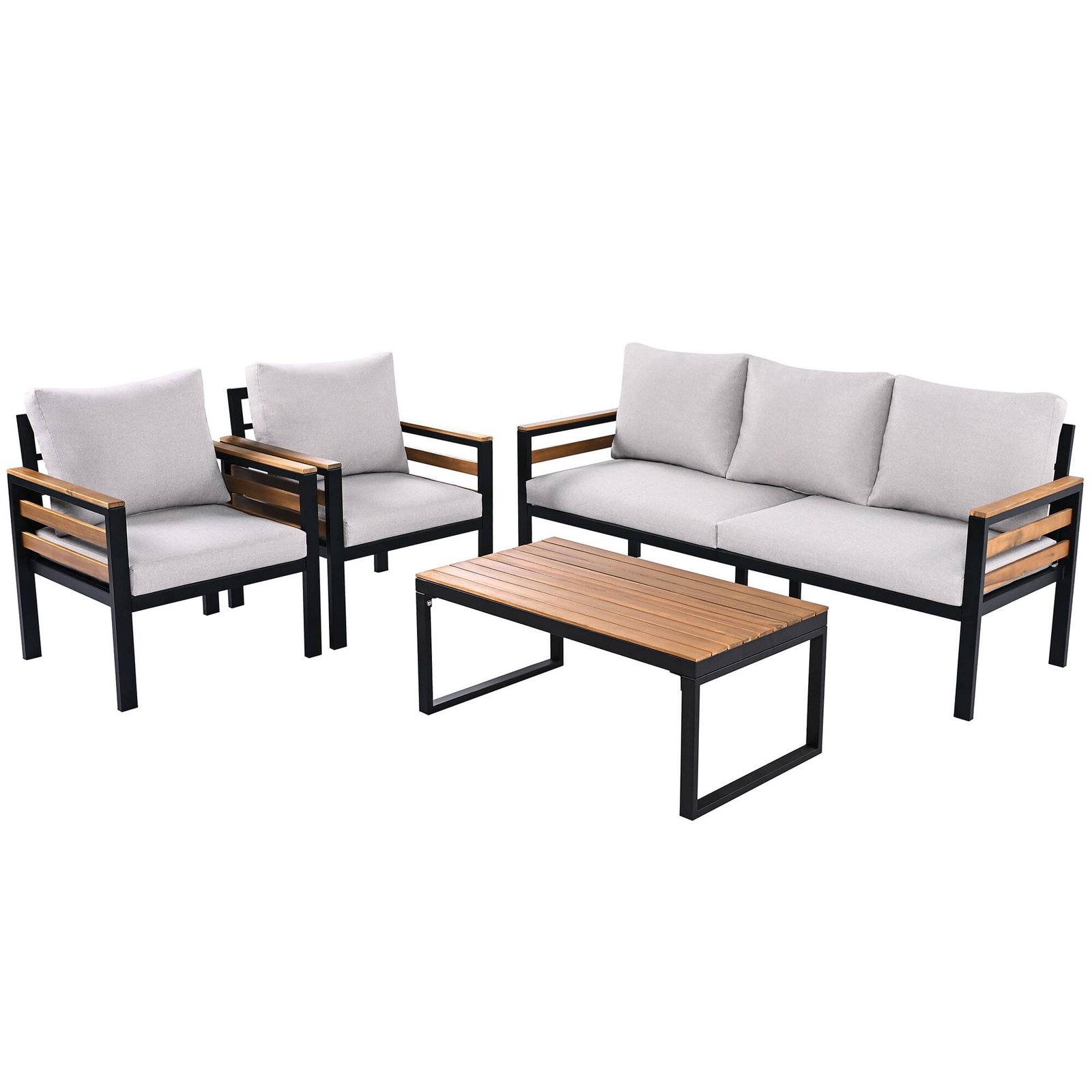 4-Piece Outdoor Patio Conversation Set with A Coffee Table by Leisure Zone - Image 4