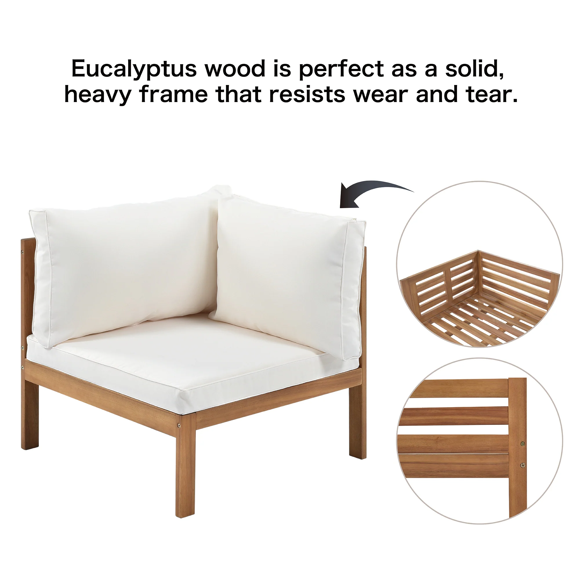 Acacia L-Shape Outdoor Conversation Set by Leisure Zone - Image 10