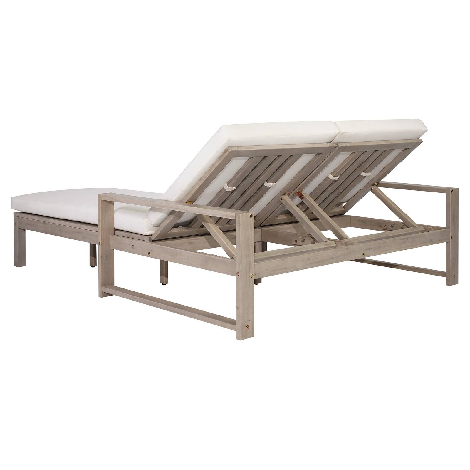 Outdoor Double Chaise Lounge Chair with Dual 5-Position Backrests by Leisure Zone - Image 19