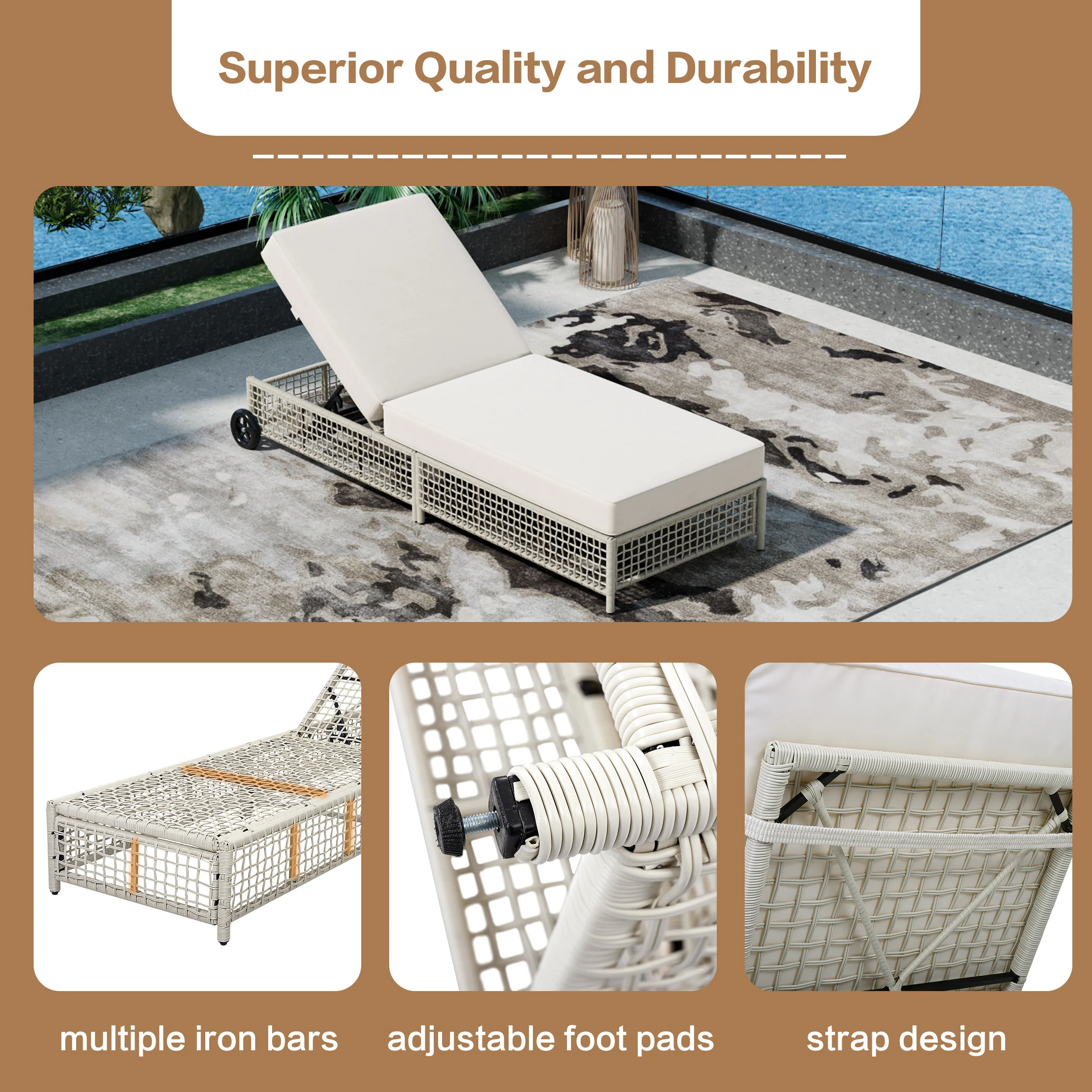 Luxurious Rattan Outdoor Lounge Chair Set of 2 by Leisure Zone - Image 17