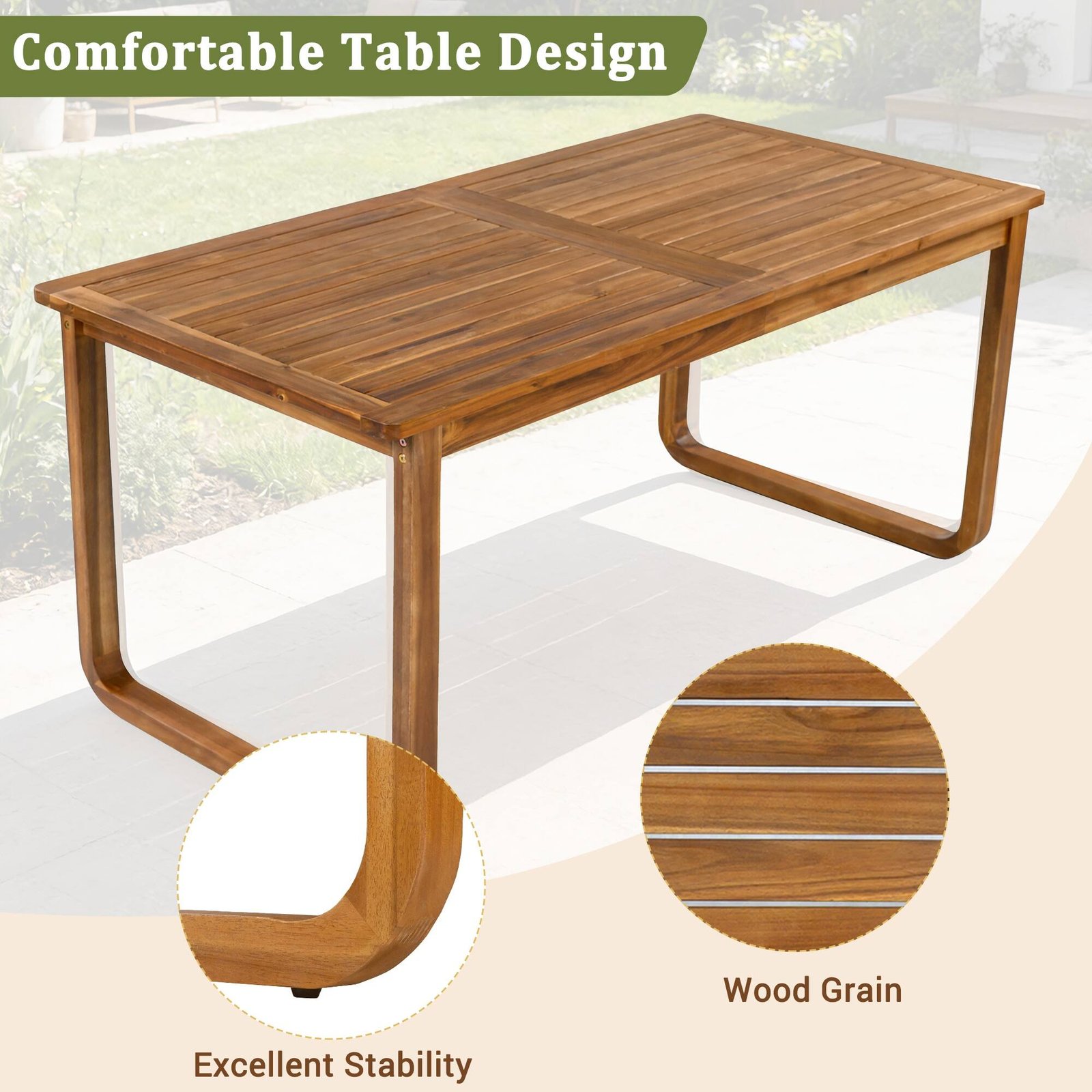 7-Piece Acacia Wood Outdoor Dining Set with Water-Resistant Cushions by Leisure Zone - Image 20