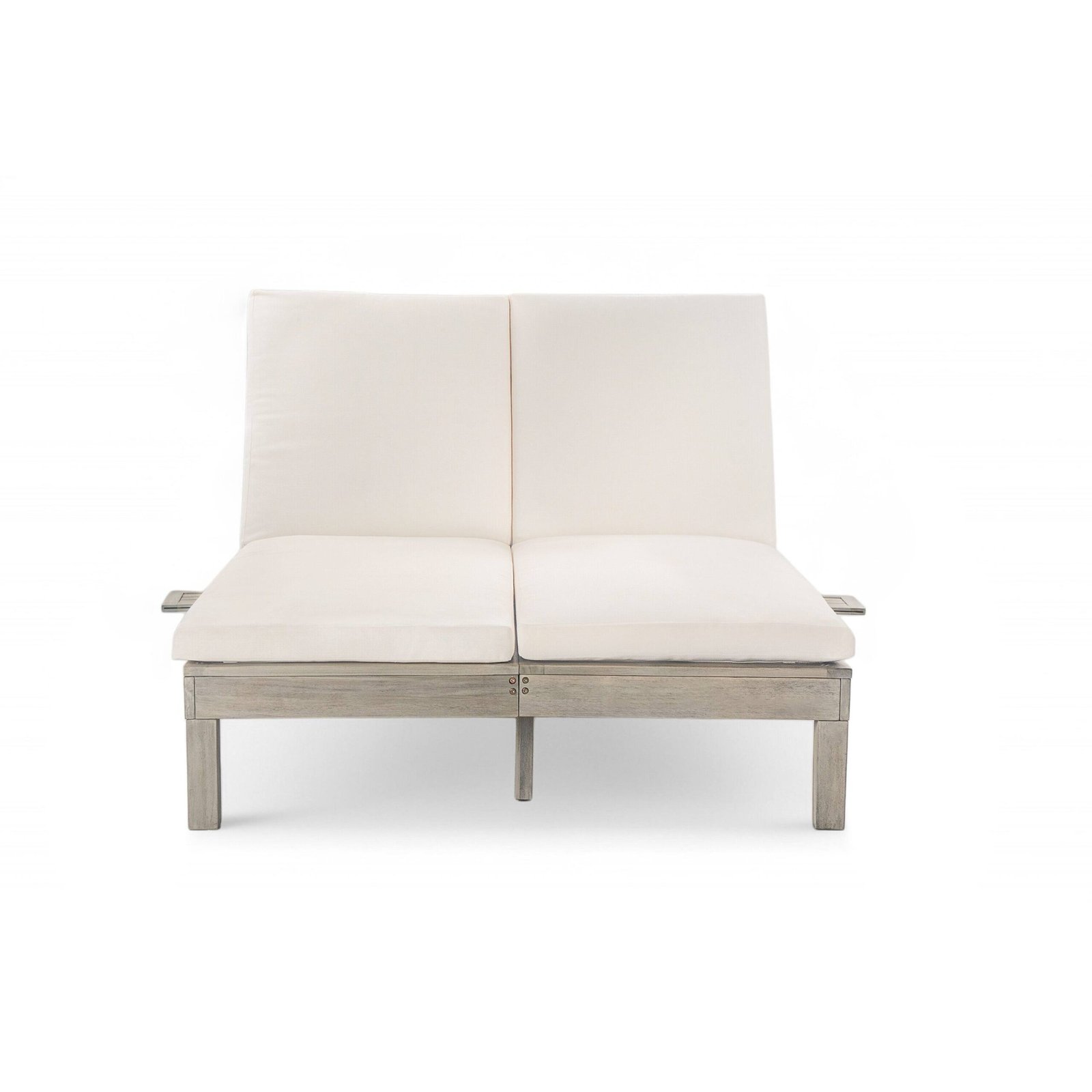 Elegant 5-Position Adjustable Double Chaise Lounge with Side Table by Leisure Zone - Image 13