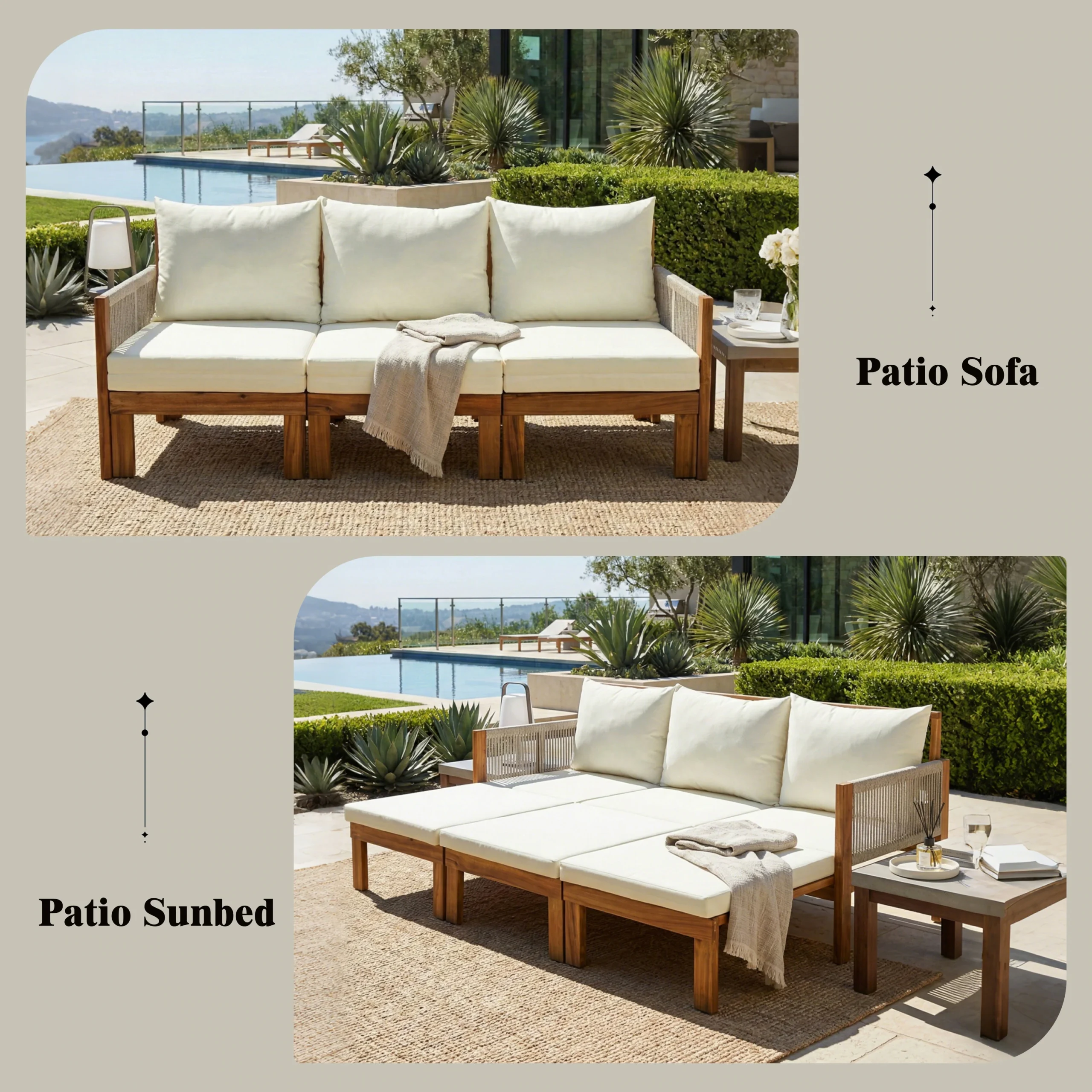 3-in-1 Outdoor Daybed & Patio Sofa with Pull-Out Sleeper by Leisure Zone - Image 9