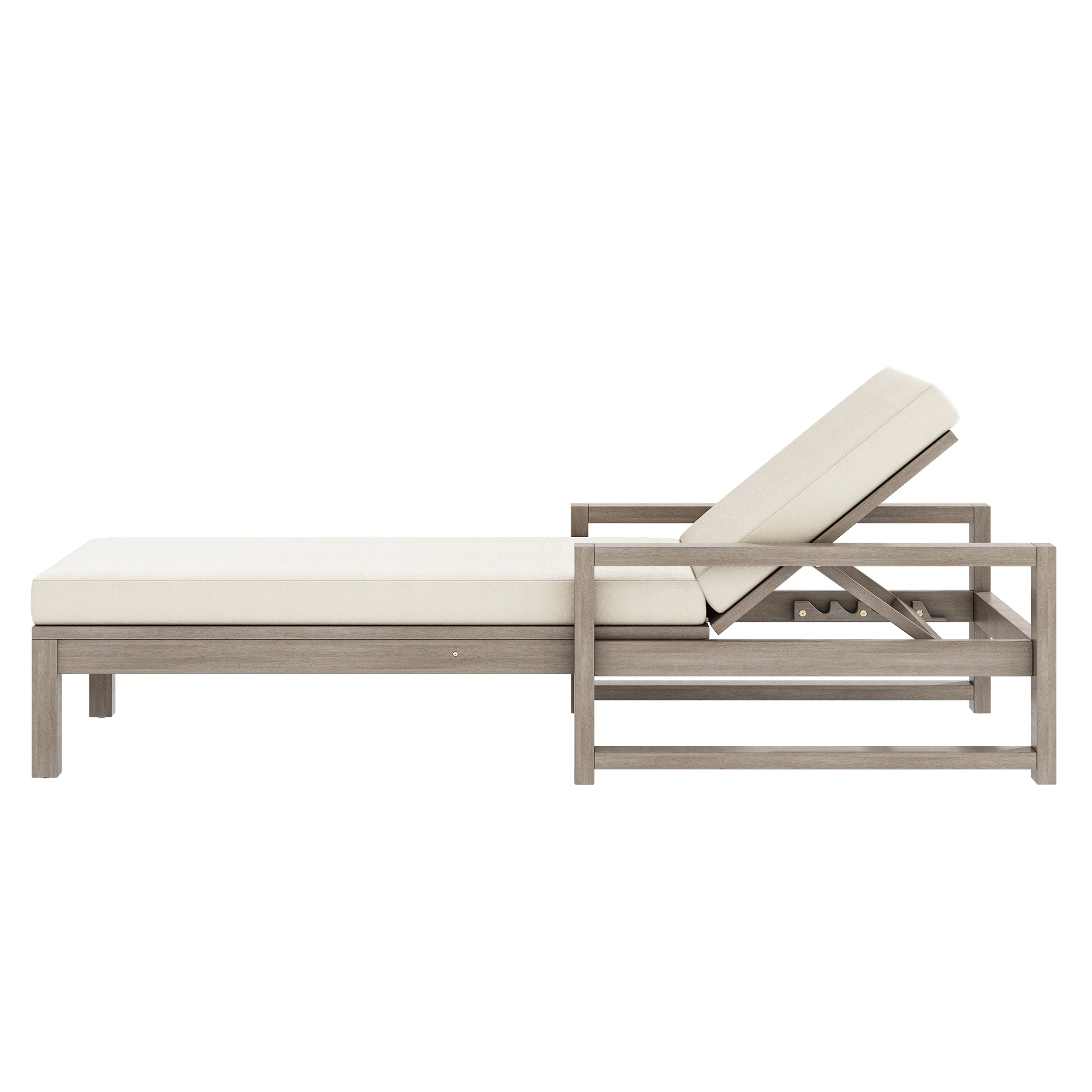 Acacia Wood 5-Position Outdoor Chaise Lounge Chairs Set of 2 by Leisure Zone - Image 15