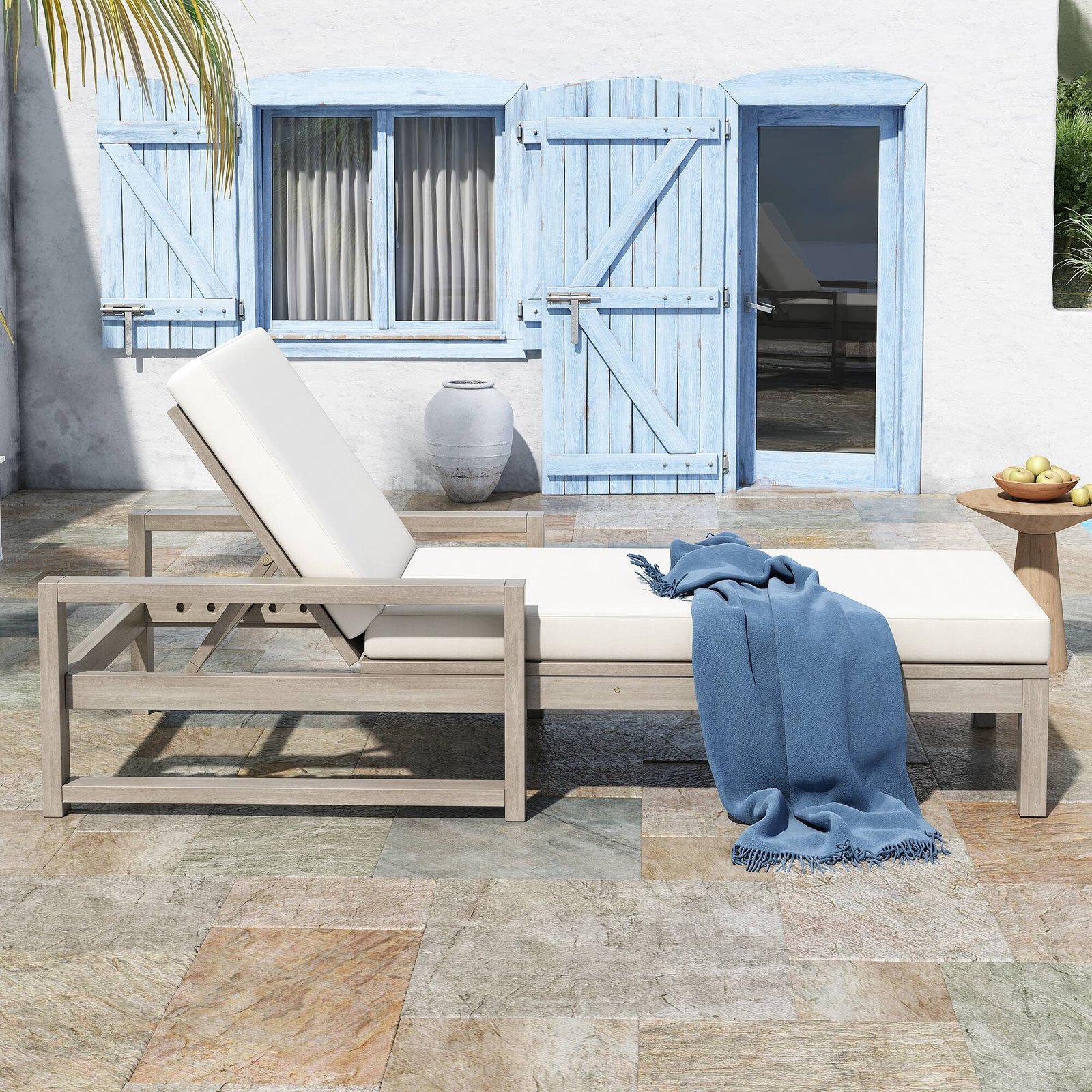 Outdoor Lounge Chair with 5-Position Adjustable Backrest by Leisure Zone - Image 14