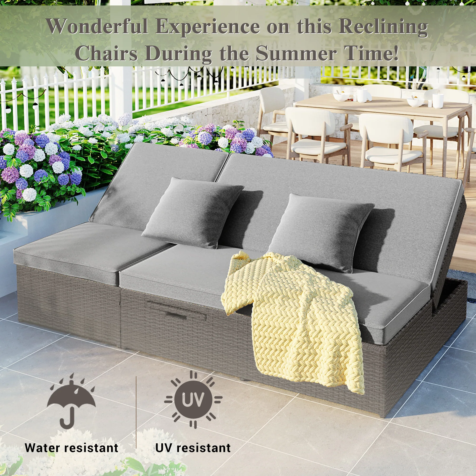 Luxury Adjustable Double Chaise Lounge by Leisure Zone - Image 15