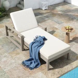 Outdoor Lounge Chair with 5-Position Adjustable Backrest by Leisure Zone