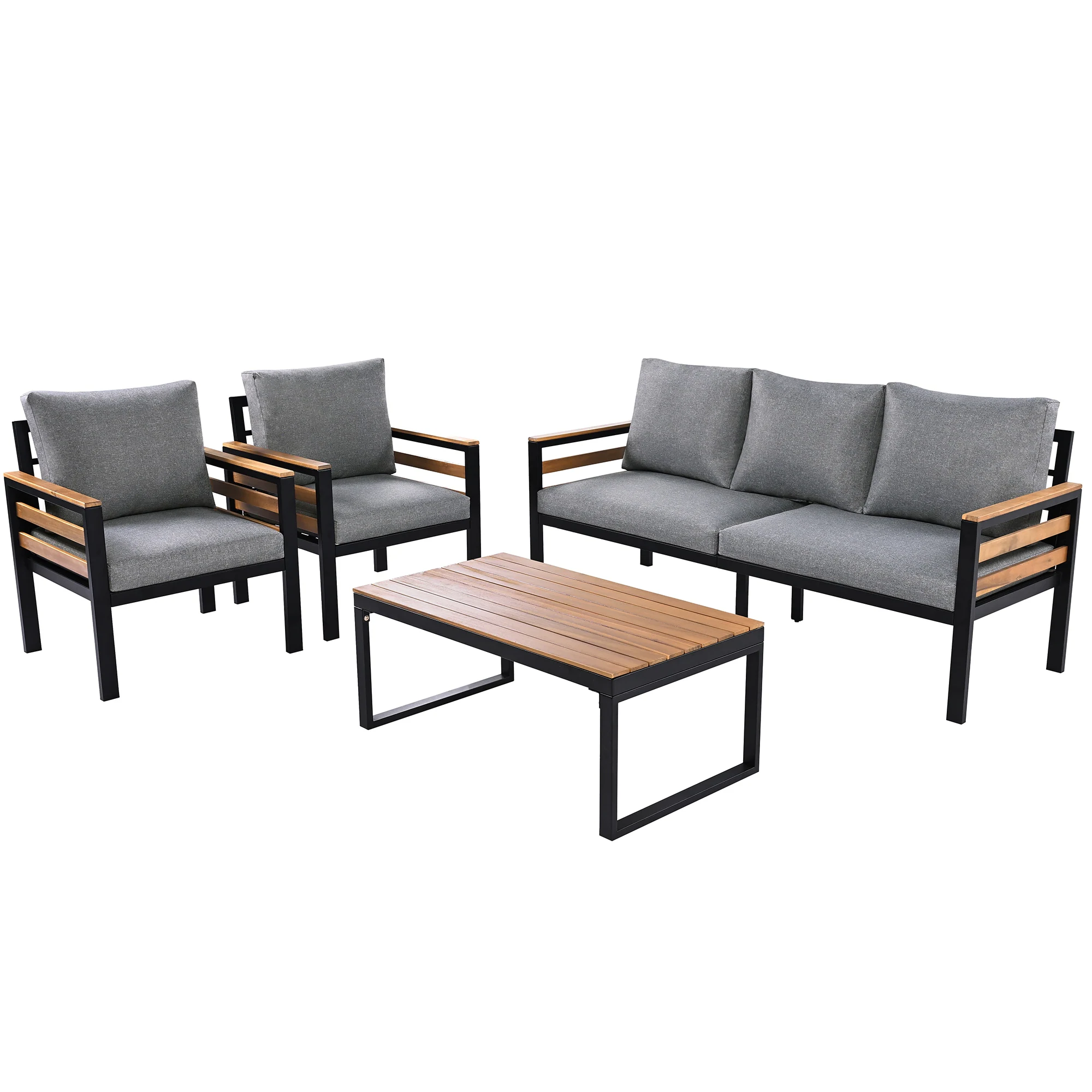 4-Piece Outdoor Patio Conversation Set with A Coffee Table by Leisure Zone - Image 13