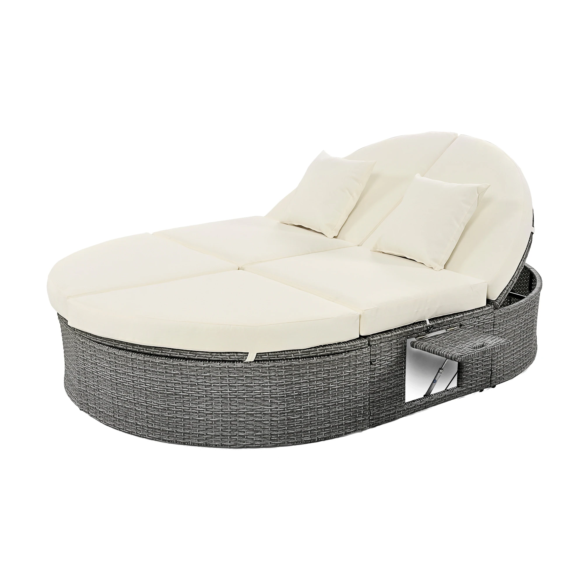 Outdoor Sun Bed Patio 2-Person Daybed with Cushions and Pillows by Leisure Zone - Image 3
