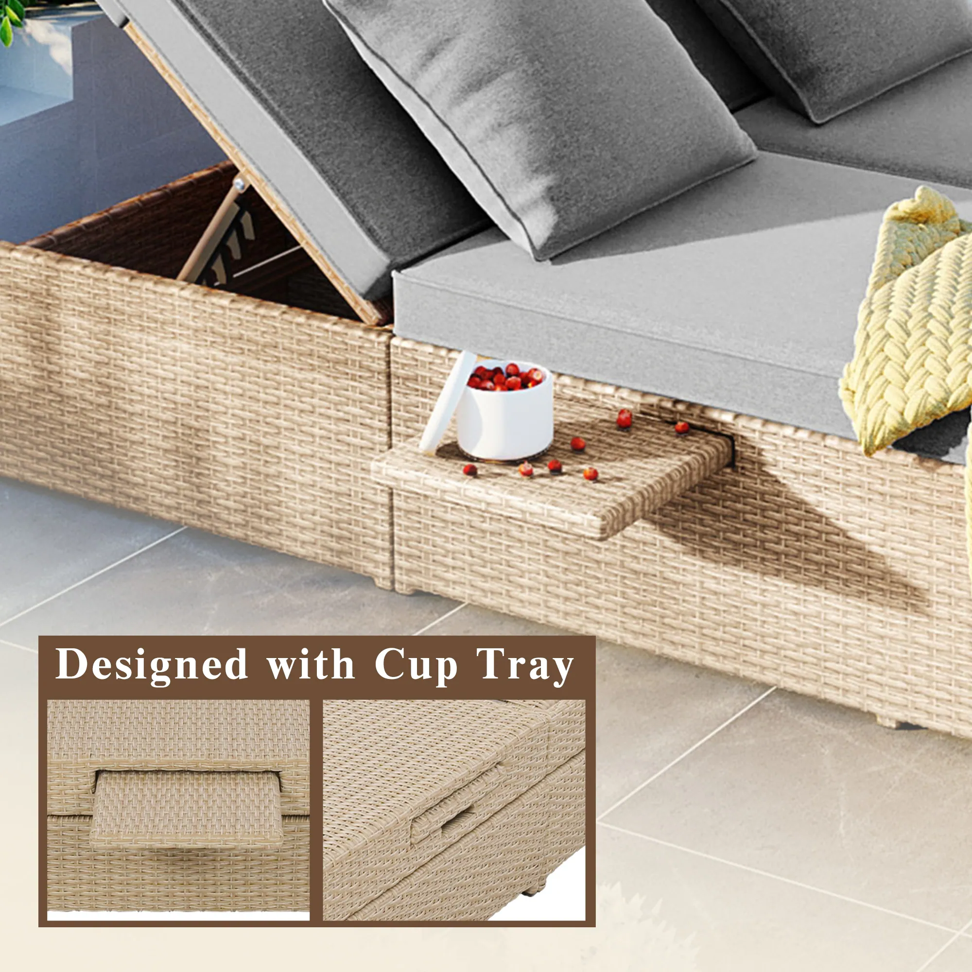 Luxury Adjustable Double Chaise Lounge by Leisure Zone - Image 7