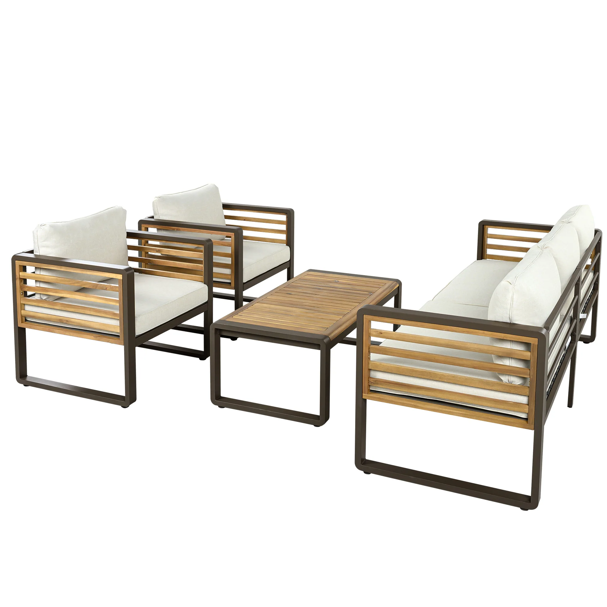 4-Piece Outdoor Conversation Set with Removable Cushions by Leisure Zone - Image 39