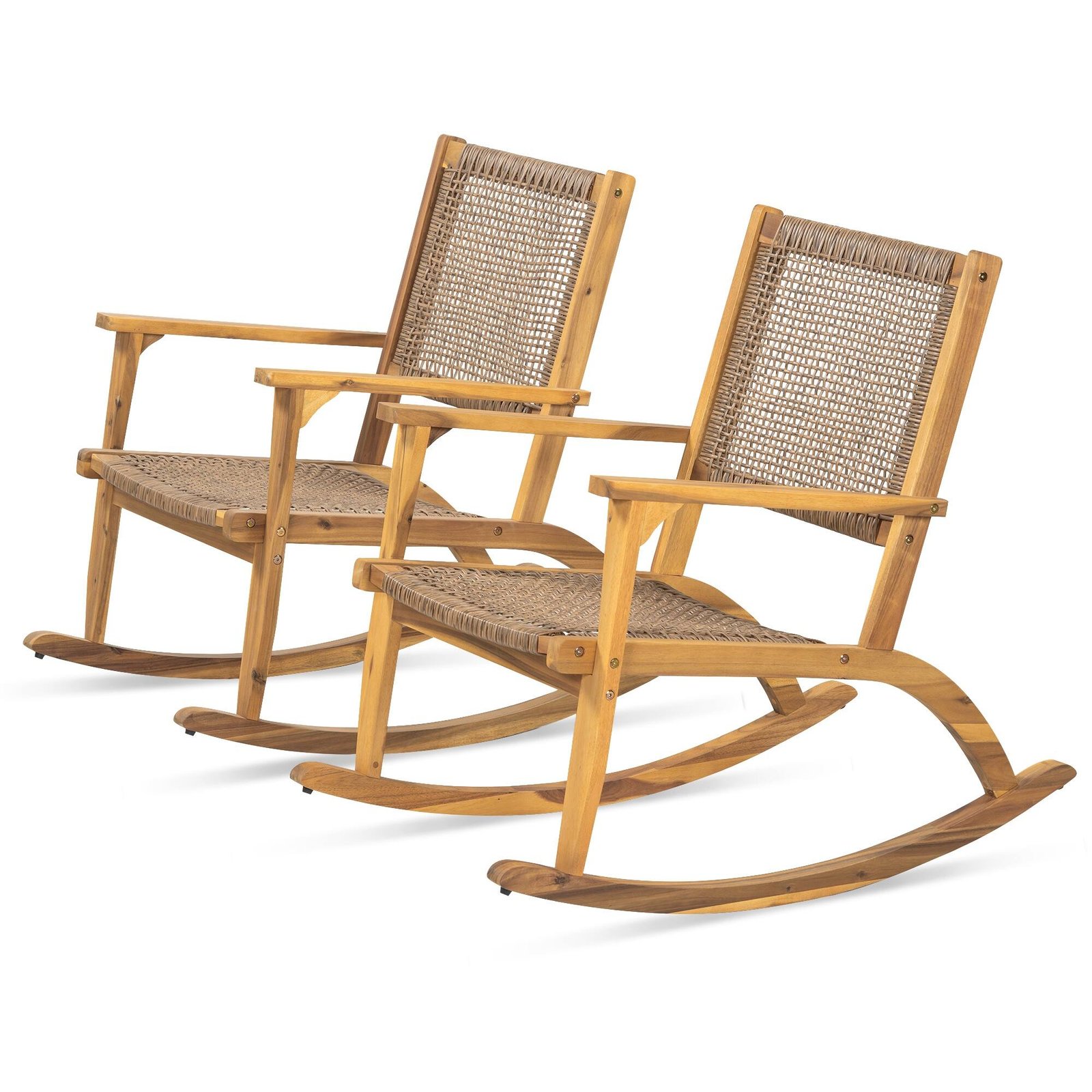 Comfortable Garden Porch Rocking Chairs(Set of 2) by Leisure Zone - Image 4