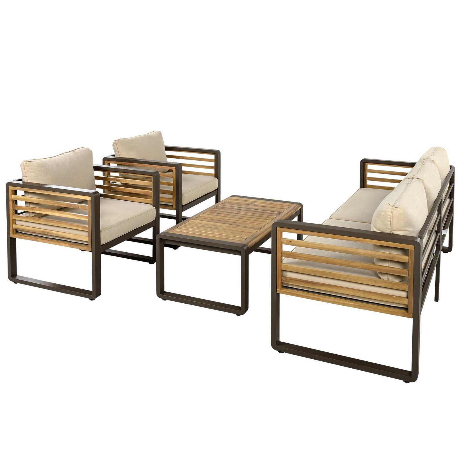 4-Piece Outdoor Conversation Set with Removable Cushions by Leisure Zone - Image 18