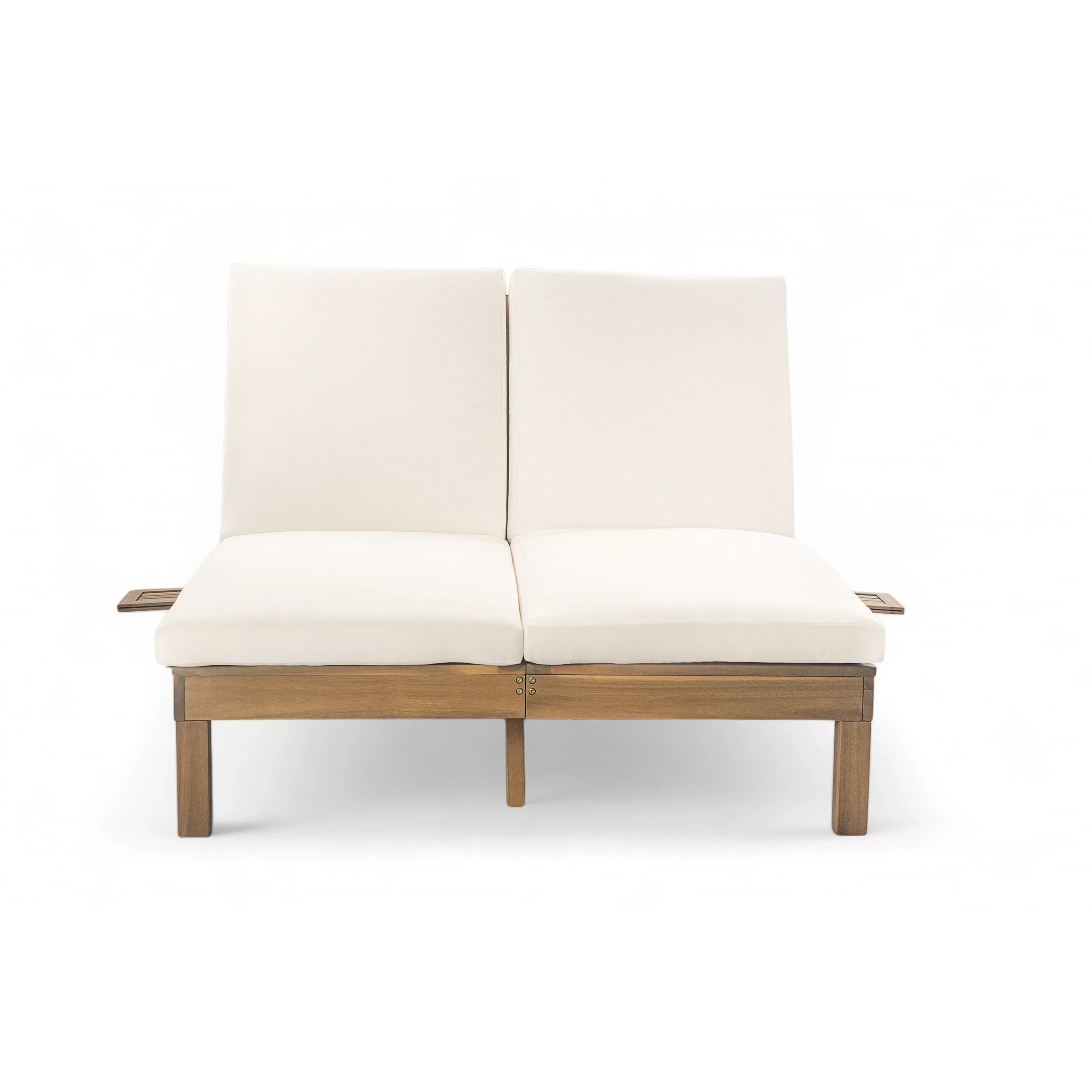 Elegant 5-Position Adjustable Double Chaise Lounge with Side Table by Leisure Zone - Image 5
