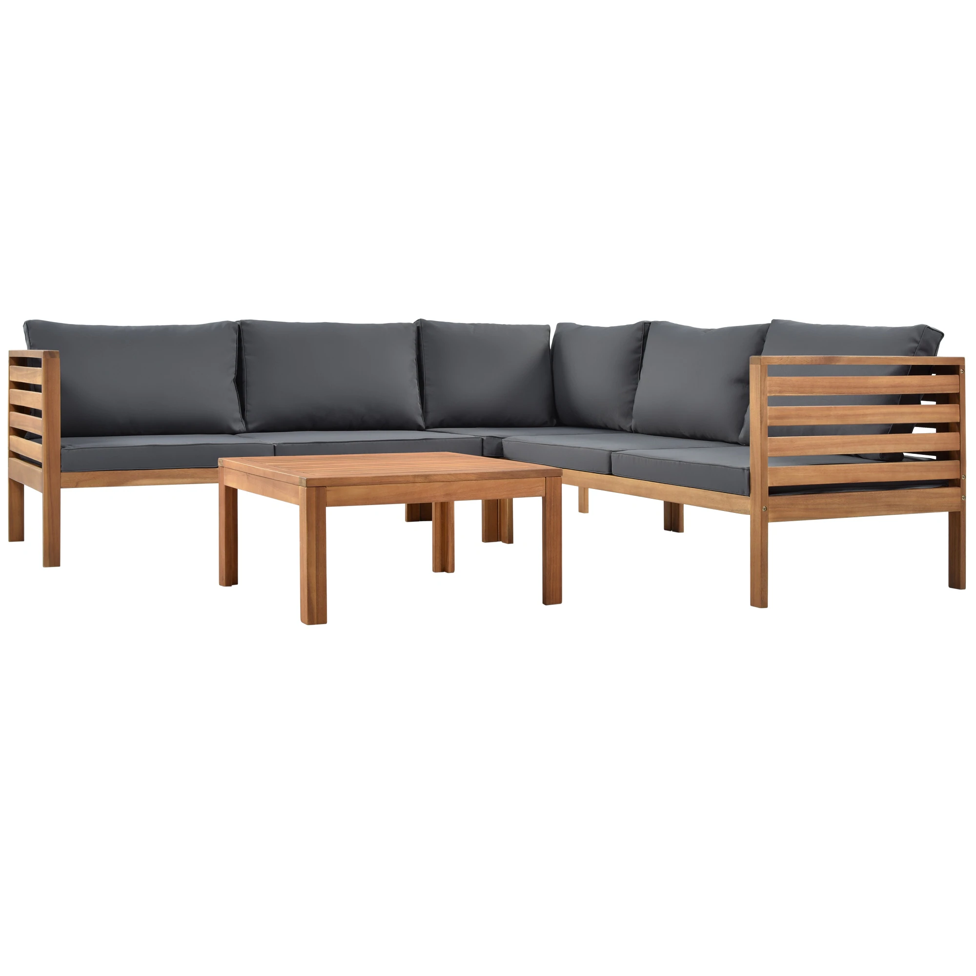 Acacia L-Shape Outdoor Conversation Set by Leisure Zone - Image 13