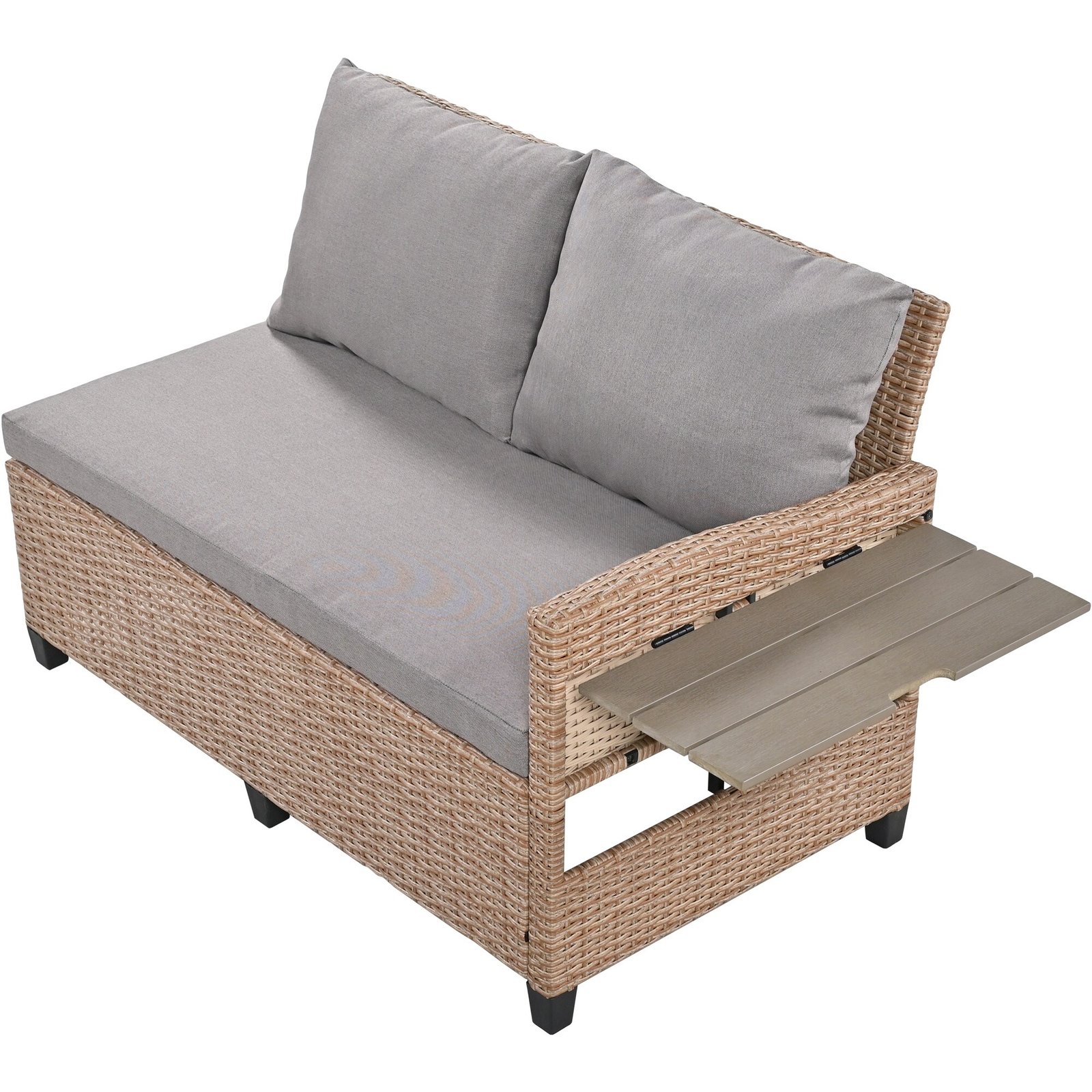 5-Piece L-Shaped Garden Furniture with Extendable Side Tables & Dining Table by Leisure Zone - Image 22