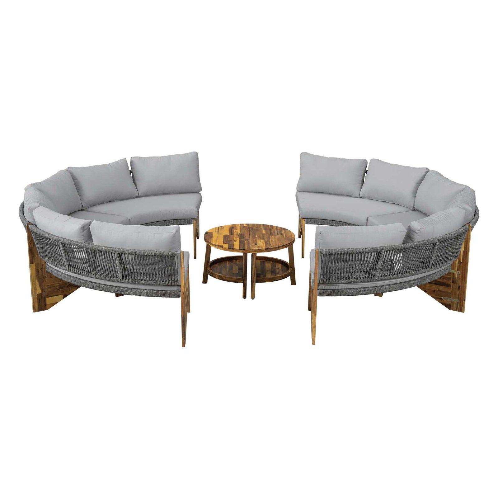 6-Person Outdoor Seating Group with Cushions and Coffee Table by Leisure Zone - Image 13