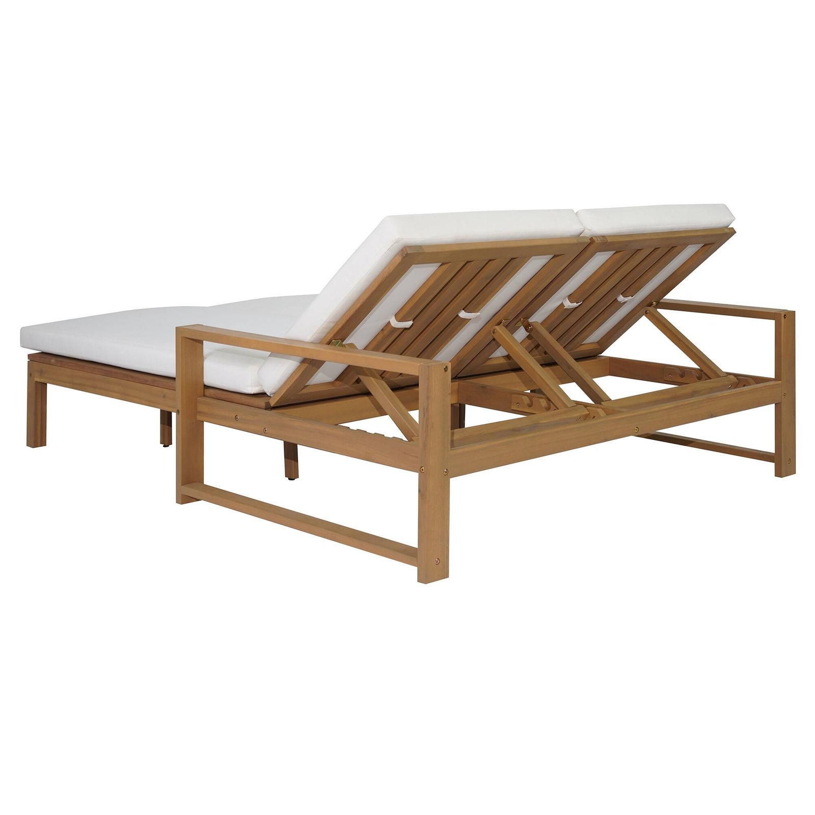Outdoor Double Chaise Lounge Chair with Dual 5-Position Backrests by Leisure Zone - Image 9