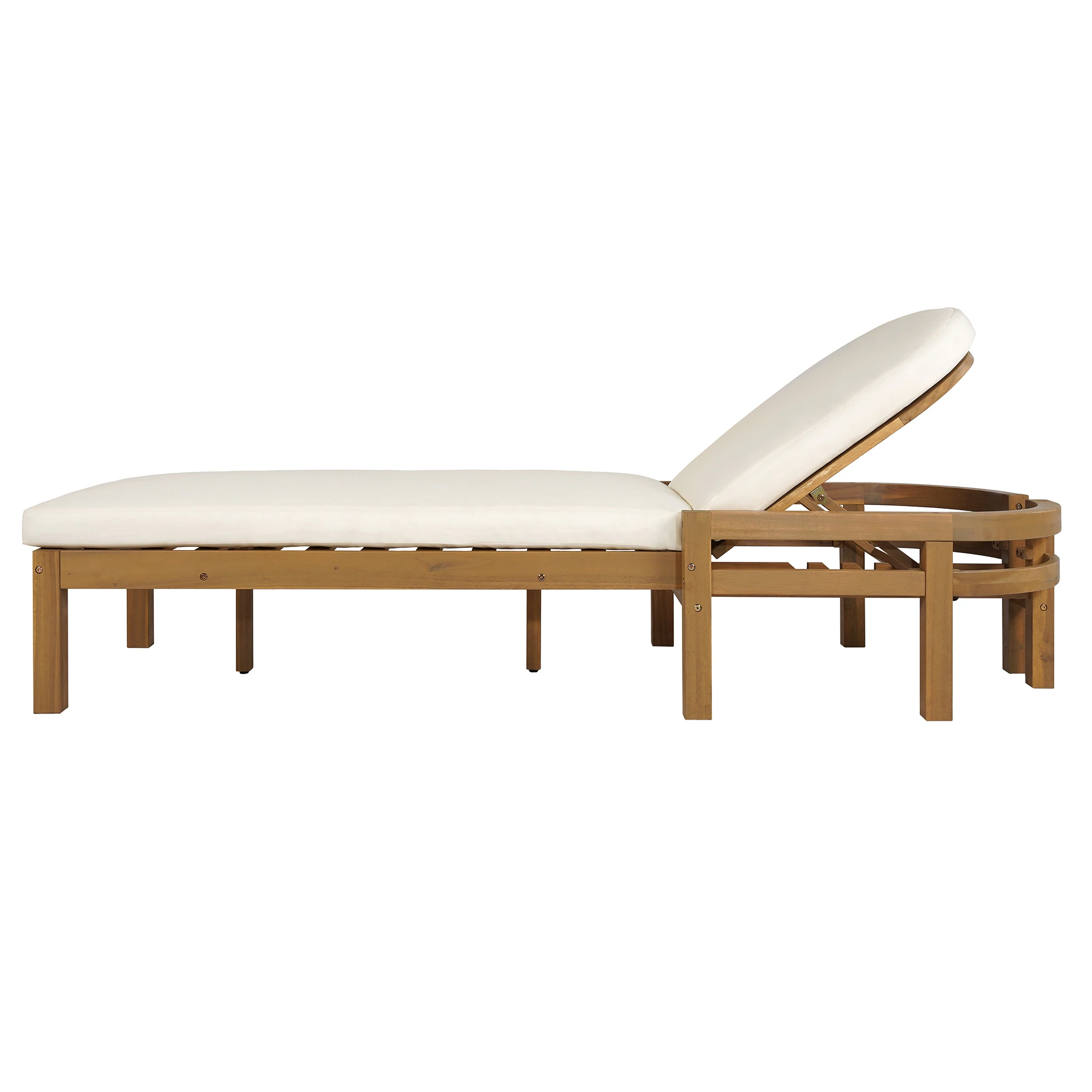 5-Position Adjustable Outdoor Chaise Lounge with Arched Backrest by Leisure Zone - Image 5