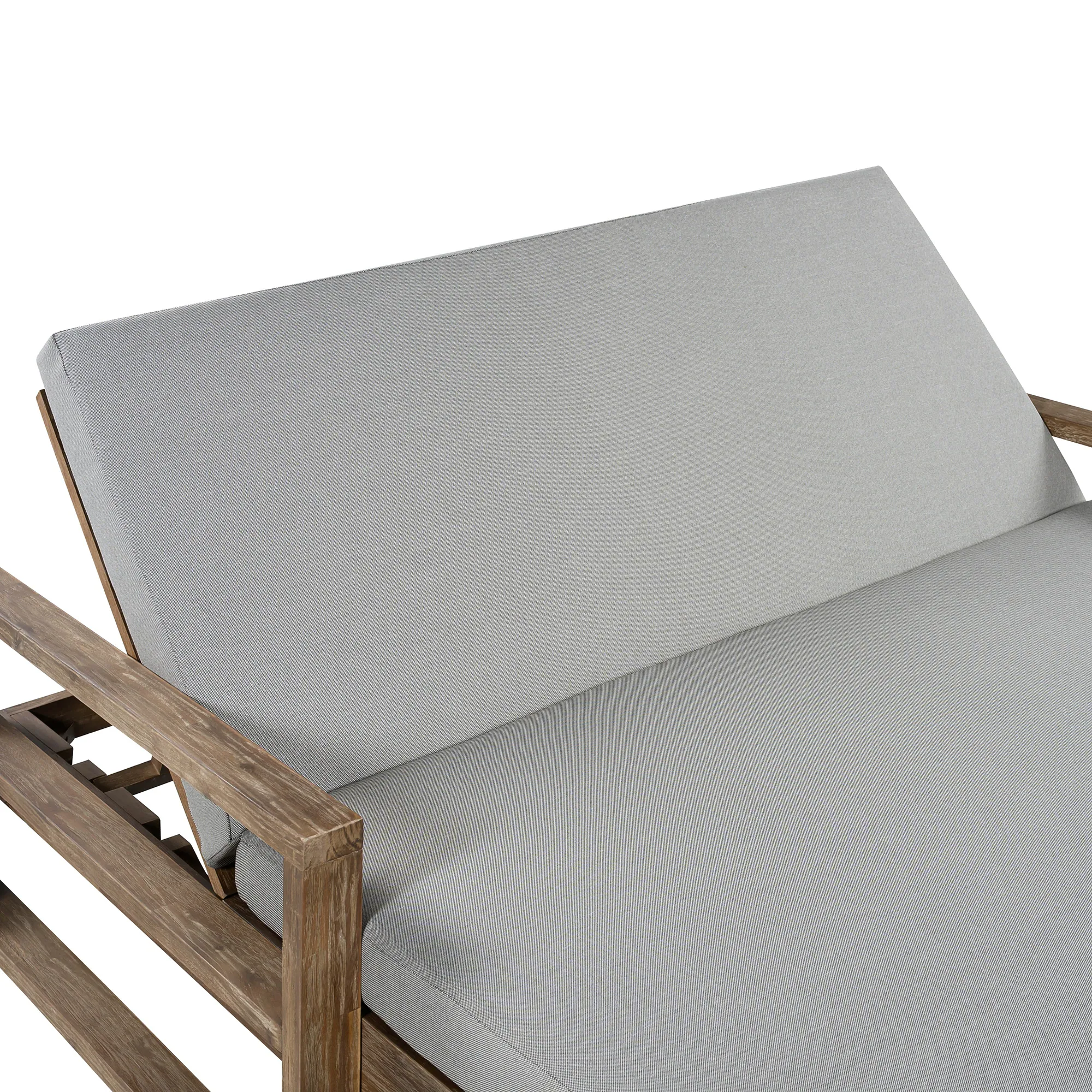 Farmhouse Acacia Wood Double Outdoor Sunbed with Adjustable Backrest by Leisure Zone - Image 20
