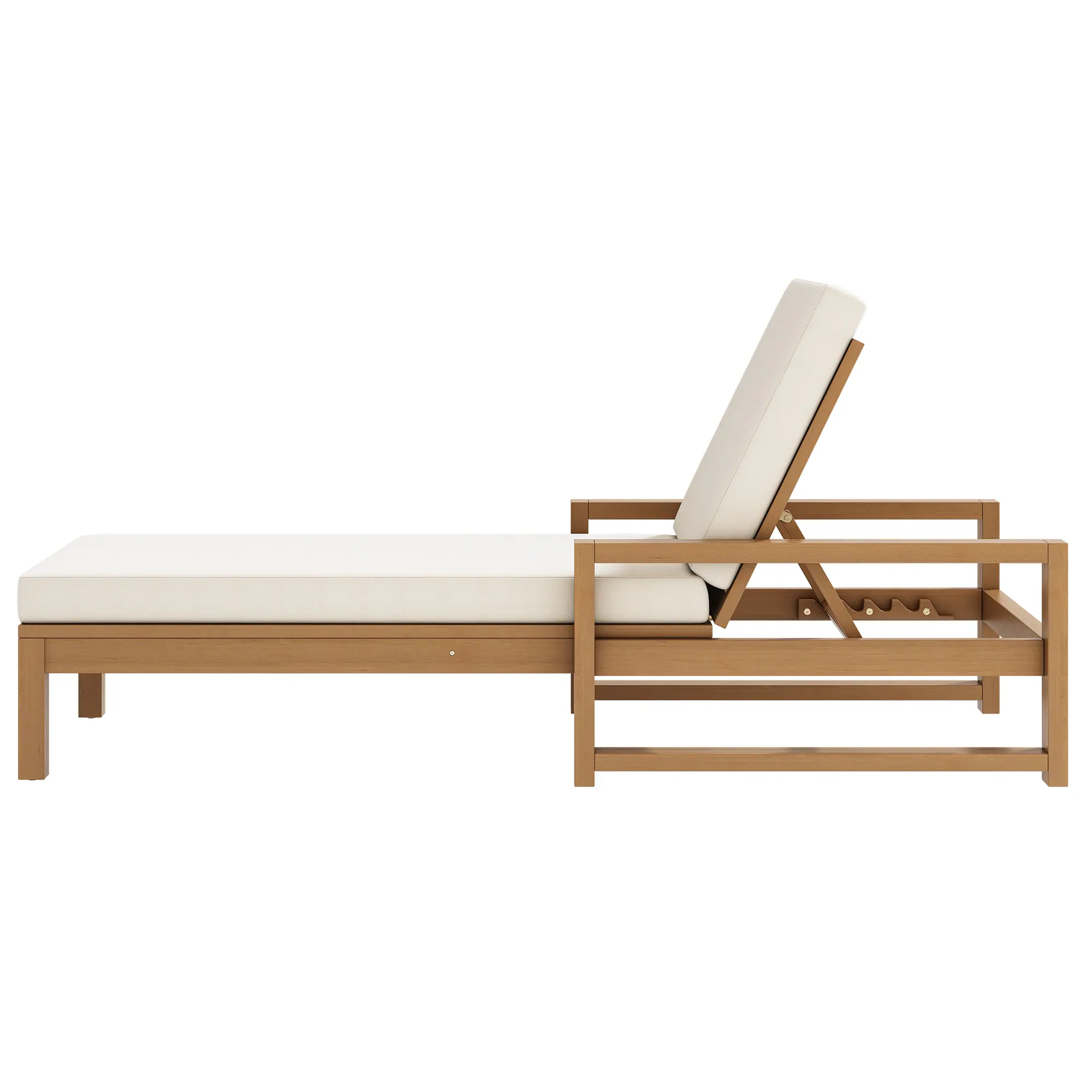 Acacia Wood 5-Position Outdoor Chaise Lounge Chairs Set of 2 by Leisure Zone - Image 5