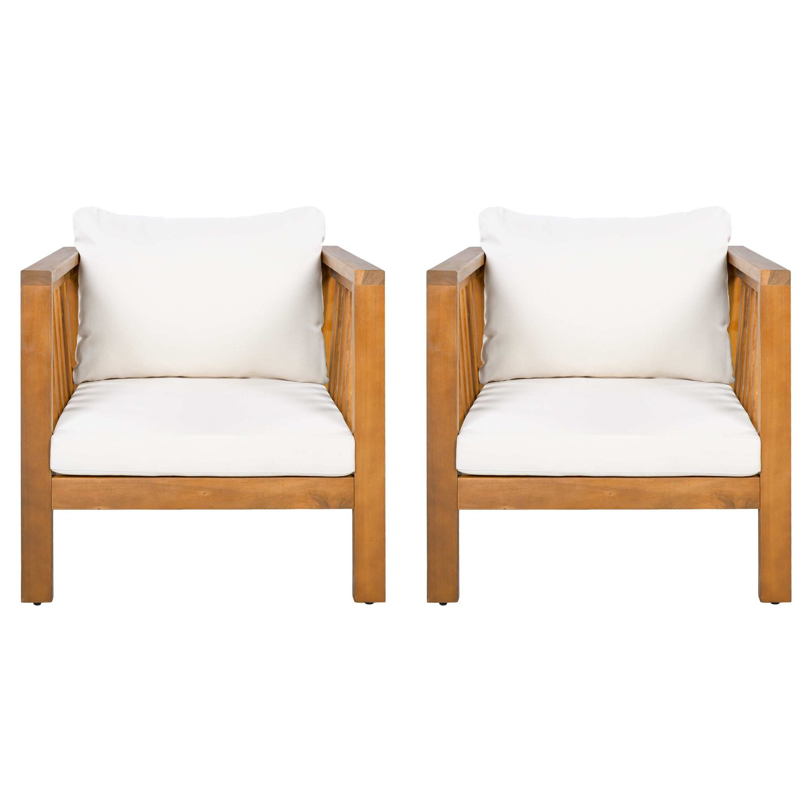 Outdoor Acacia Club Chair with Square Arms by Leisure Zone - Image 8