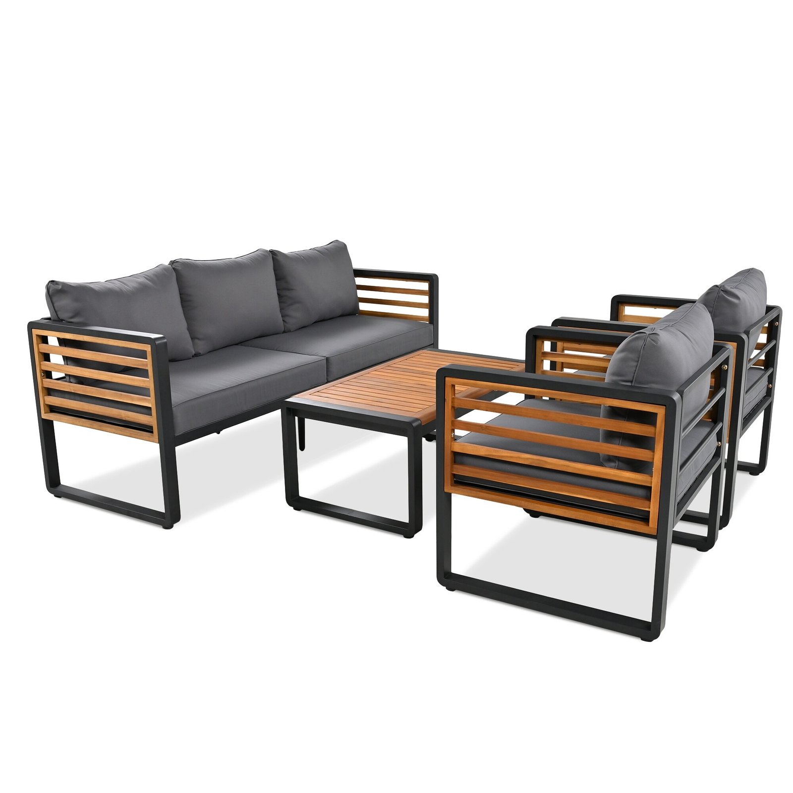 4-Piece Outdoor Conversation Set with Removable Cushions by Leisure Zone - Image 27