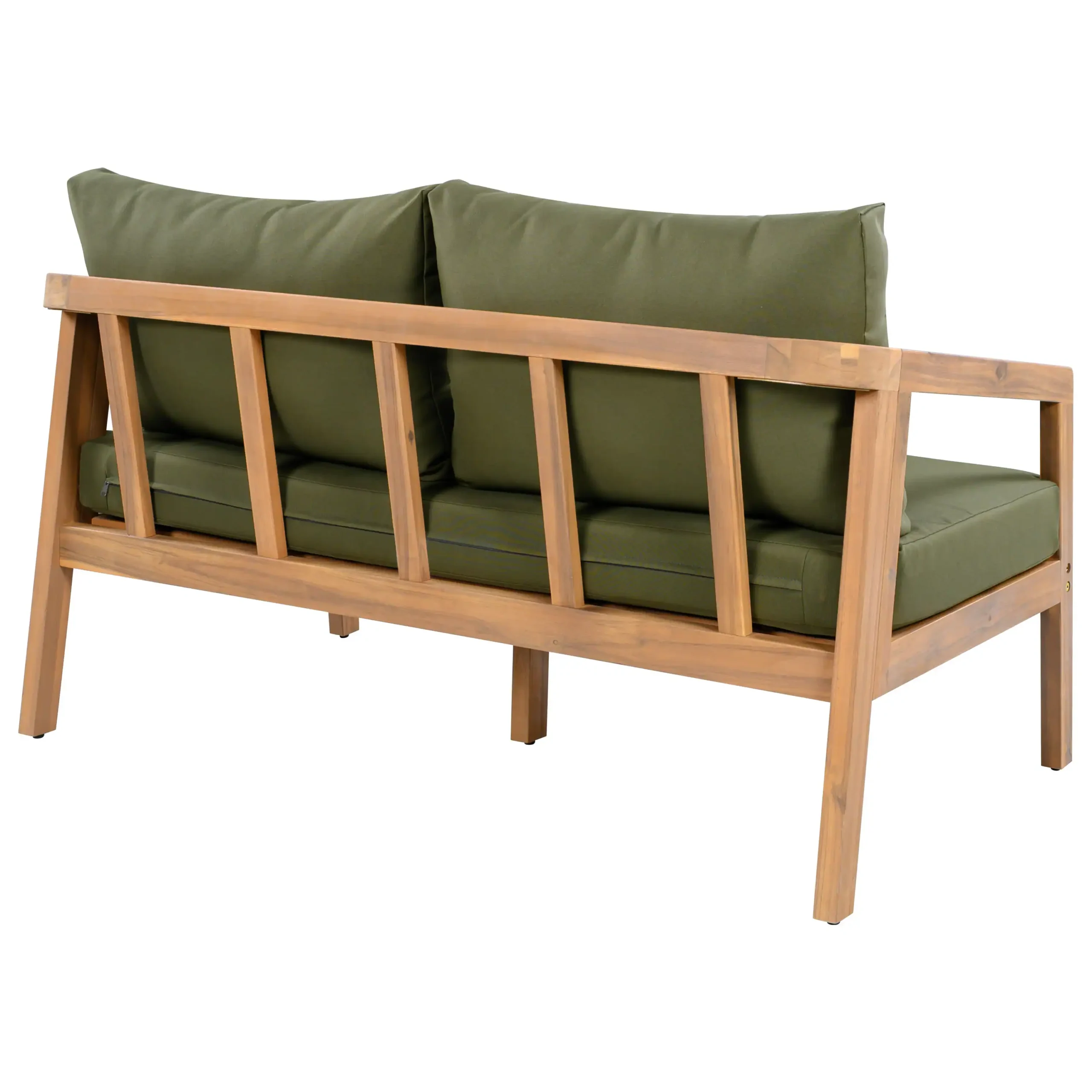Acacia Wood Patio Loveseat Sofa with Thick Cushions by Leisure Zone - Image 18