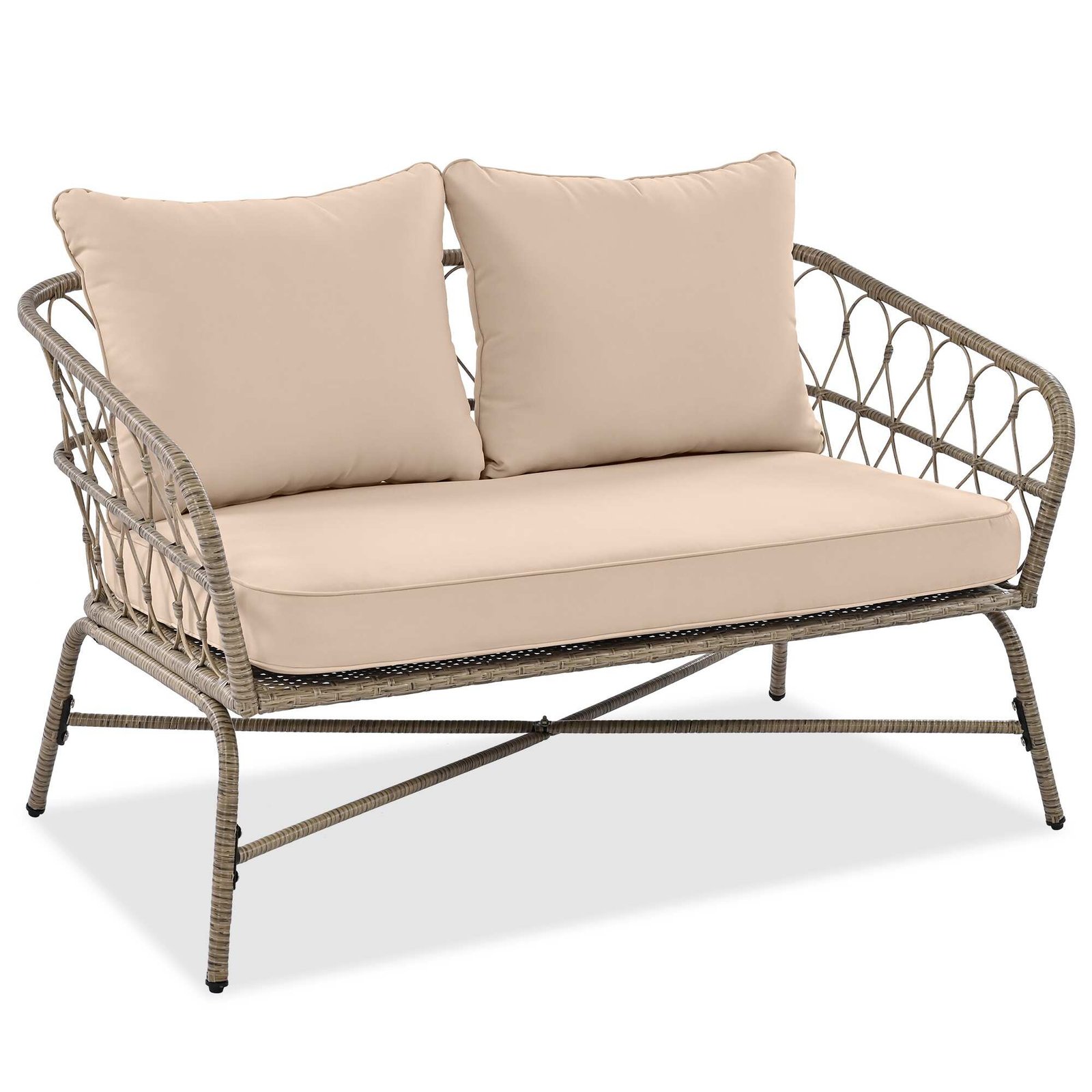 Stylish and Comfortable 4-Person Outdoor Seating Group with Coffee Table by Leisure Zone - Beige - Image 4