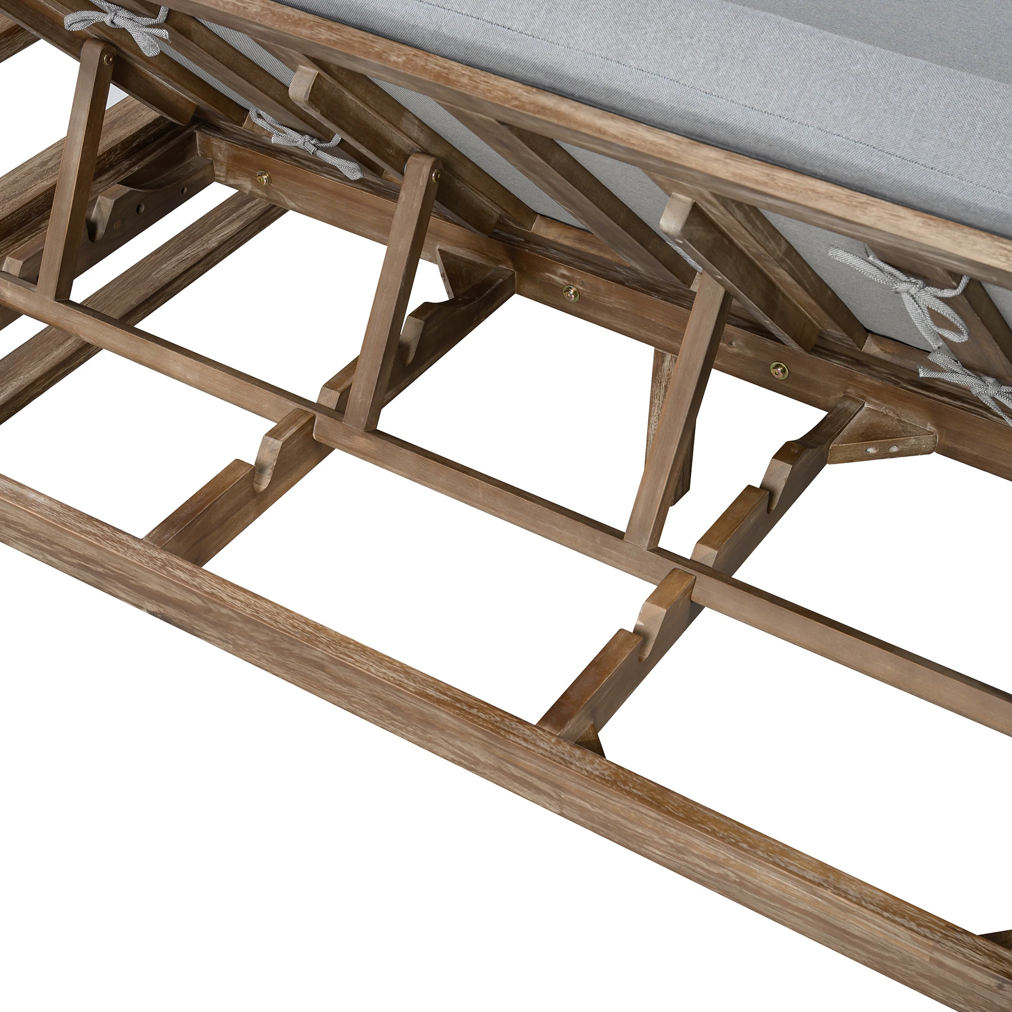 Farmhouse Acacia Wood Double Outdoor Sunbed with Adjustable Backrest by Leisure Zone - Image 18