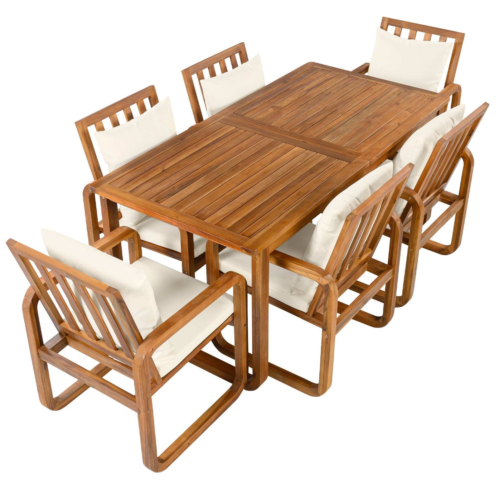 7-Piece Acacia Wood Outdoor Dining Set with Water-Resistant Cushions by Leisure Zone - Image 7