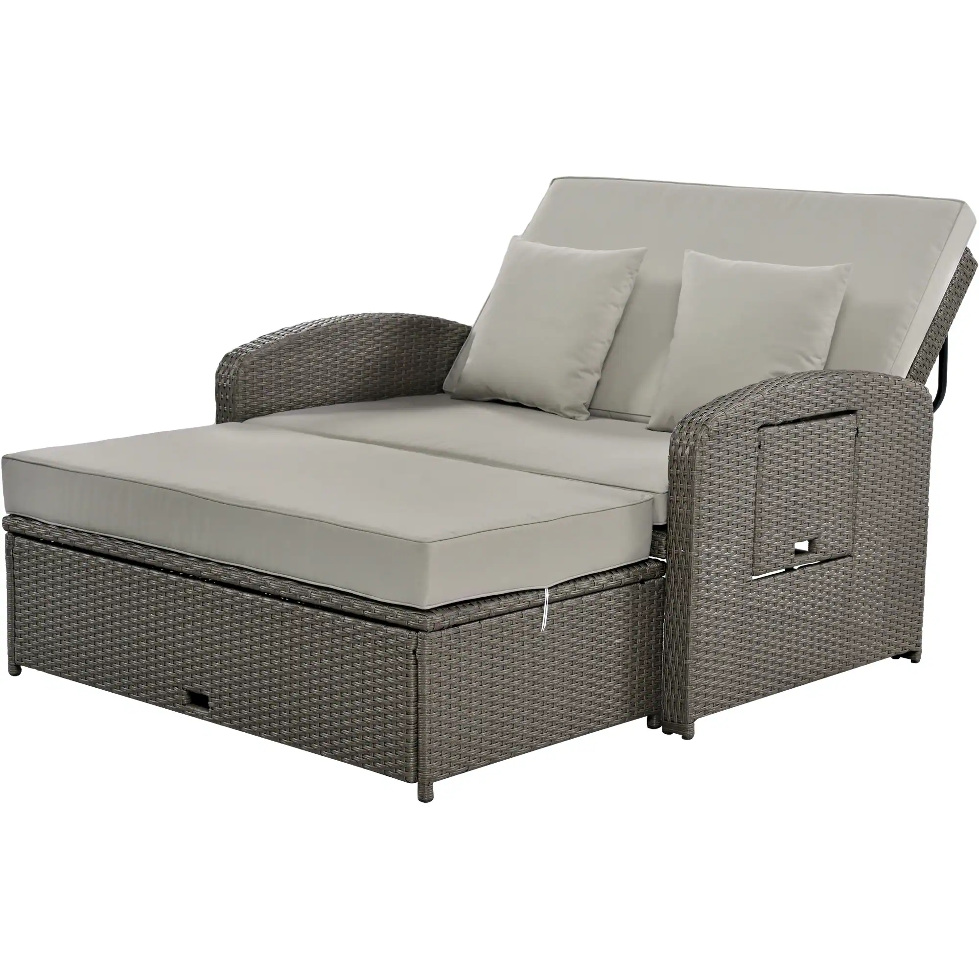 2-Person Reclining Daybed with Adjustable Back & Cushions by Leisure Zone - Image 13