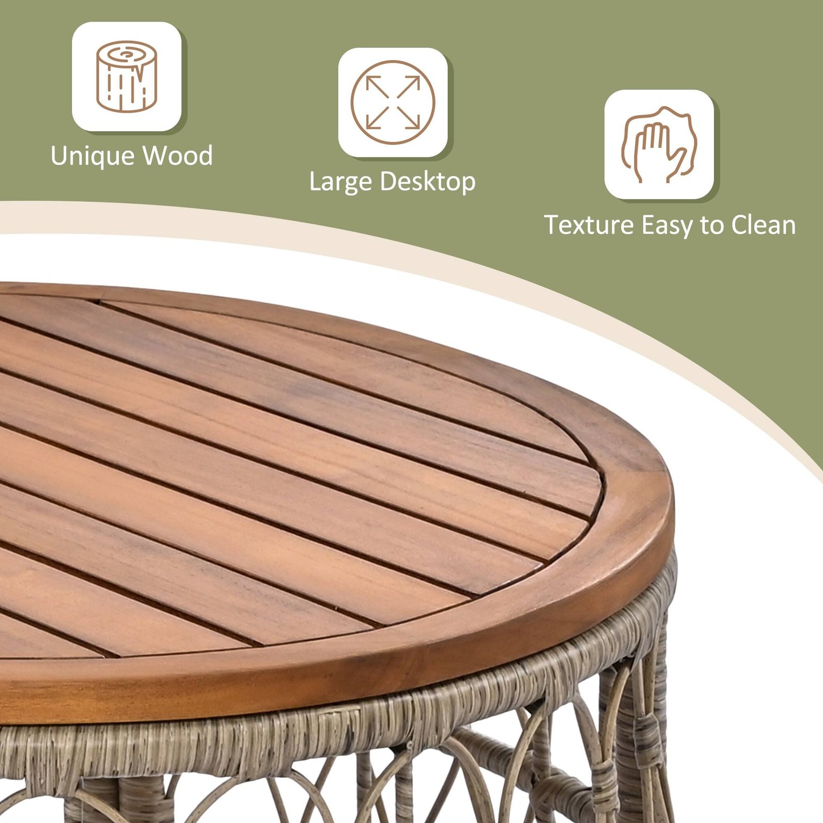 Stylish and Comfortable 4-Person Outdoor Seating Group with Coffee Table by Leisure Zone - Beige - Image 8