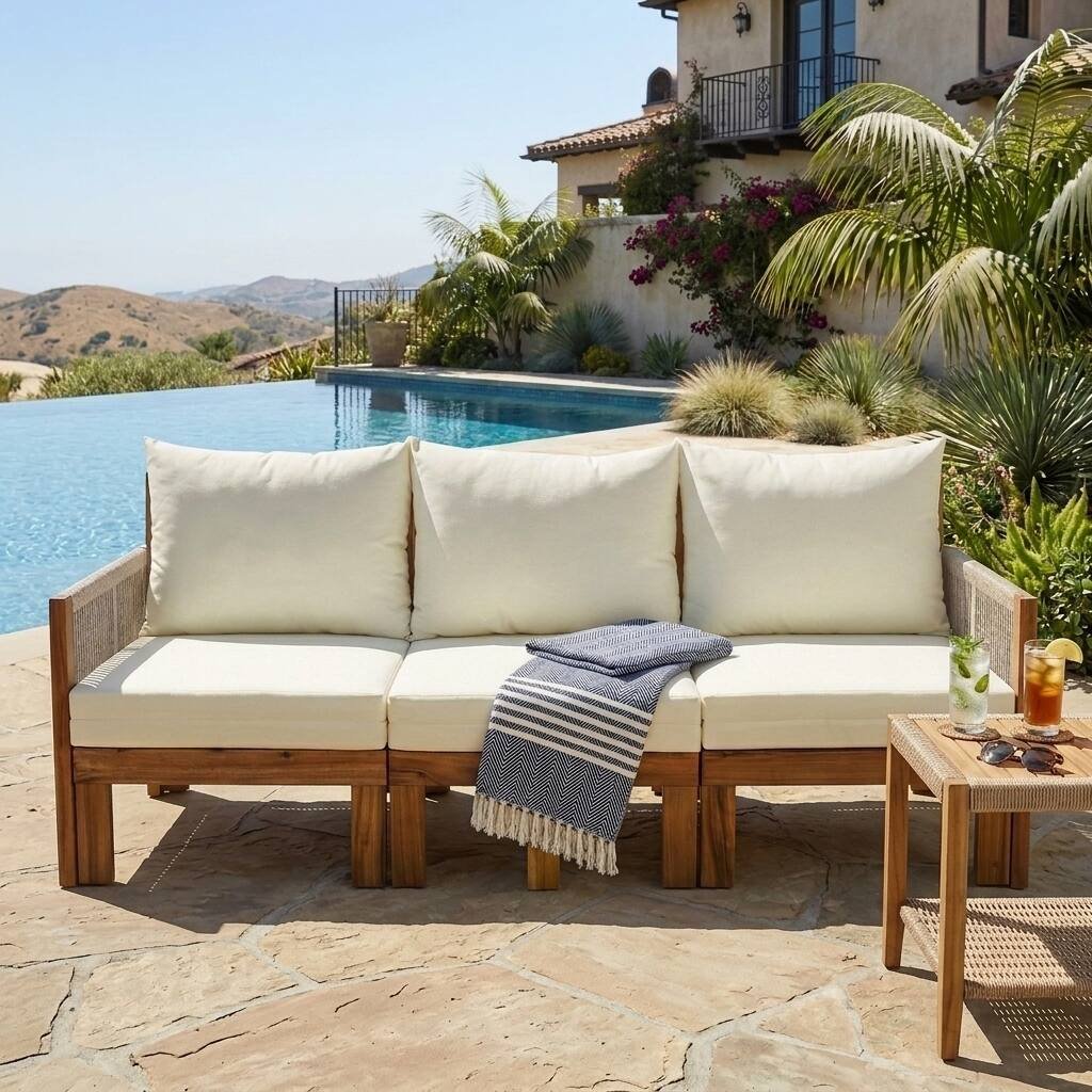 3-in-1 Outdoor Daybed & Patio Sofa with Pull-Out Sleeper by Leisure Zone - Image 2