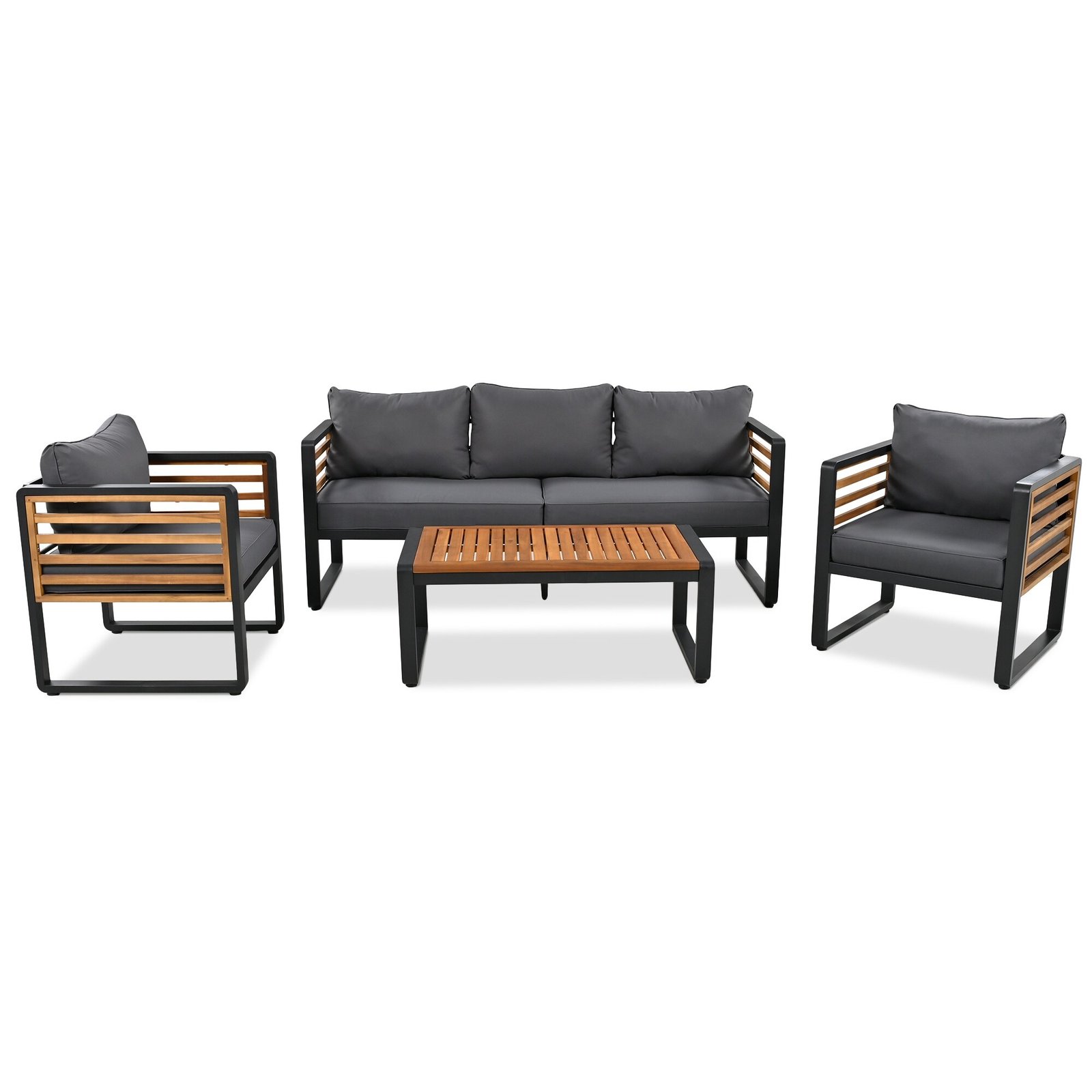 4-Piece Outdoor Conversation Set with Removable Cushions by Leisure Zone - Image 29