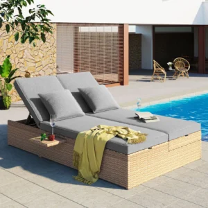 Luxury Adjustable Double Chaise Lounge by Leisure Zone