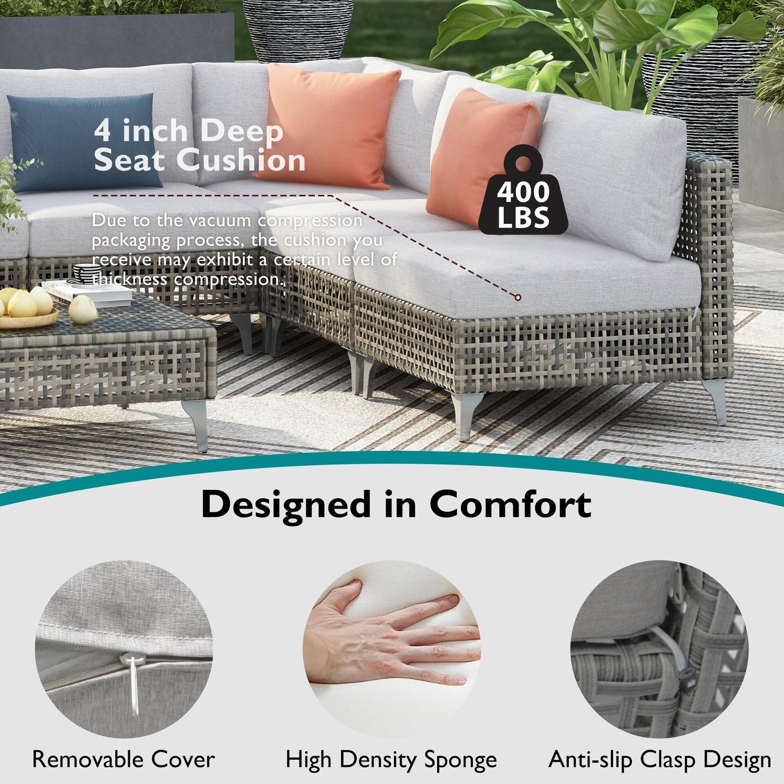 8-Piece Outdoor Patio Furniture Set with 60,000 BTU Propane Fire Pit Table by Leisure Zone - Image 9